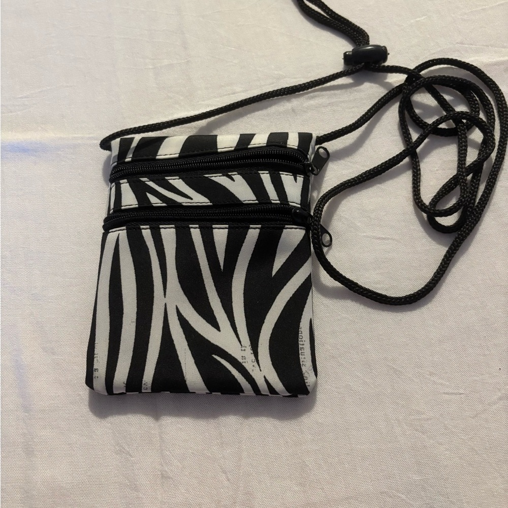 Black and White Zebra Print Crossbody, Belt Bag